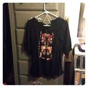 Off the shoulder black shirt